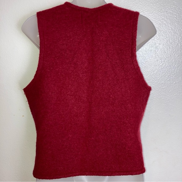 Woolrich 100% wool red zip up sweater vest - Picture 5 of 7
